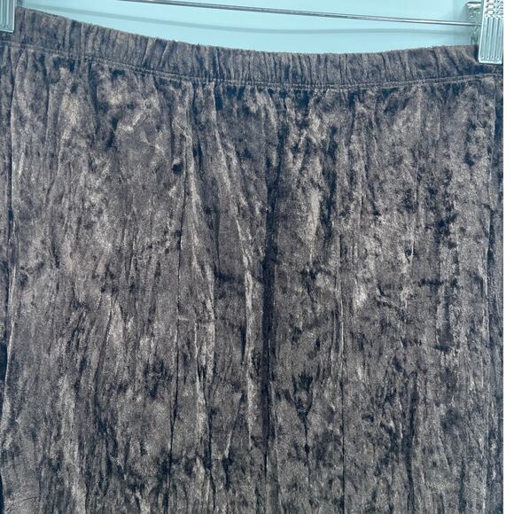 Velvet Chiffon Insert Midi Skirt XL Grunge Witch Chocolate Whimsigoth Boho Fairy - Picture 5 of 10